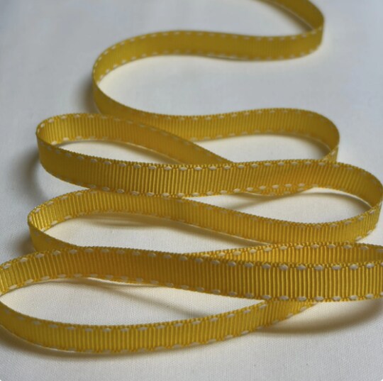 Dashes, Dots & Checks Grosgrain Ribbon Stitched Edge 3/8" x 5 Yards